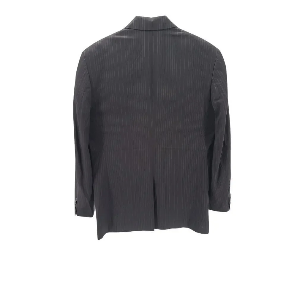 Perry Ellis Vintage Anniversay Collection pinstripe 3 button jacket Size 38 Blk